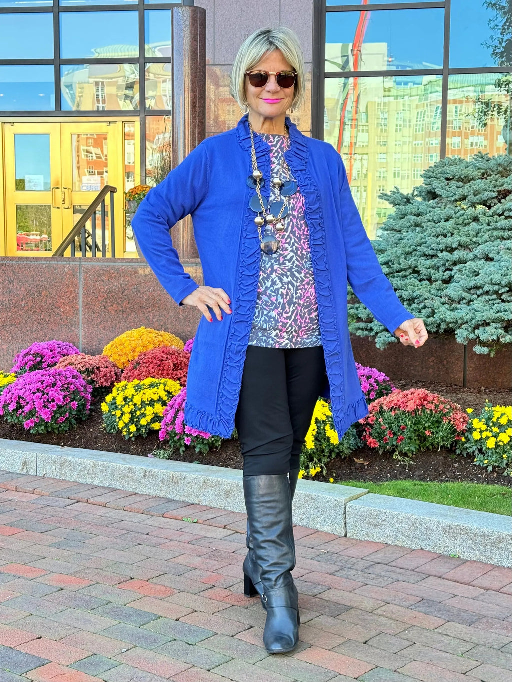 LULU-B ROUGED SAPPHIRE ROUGED CARDIGAN