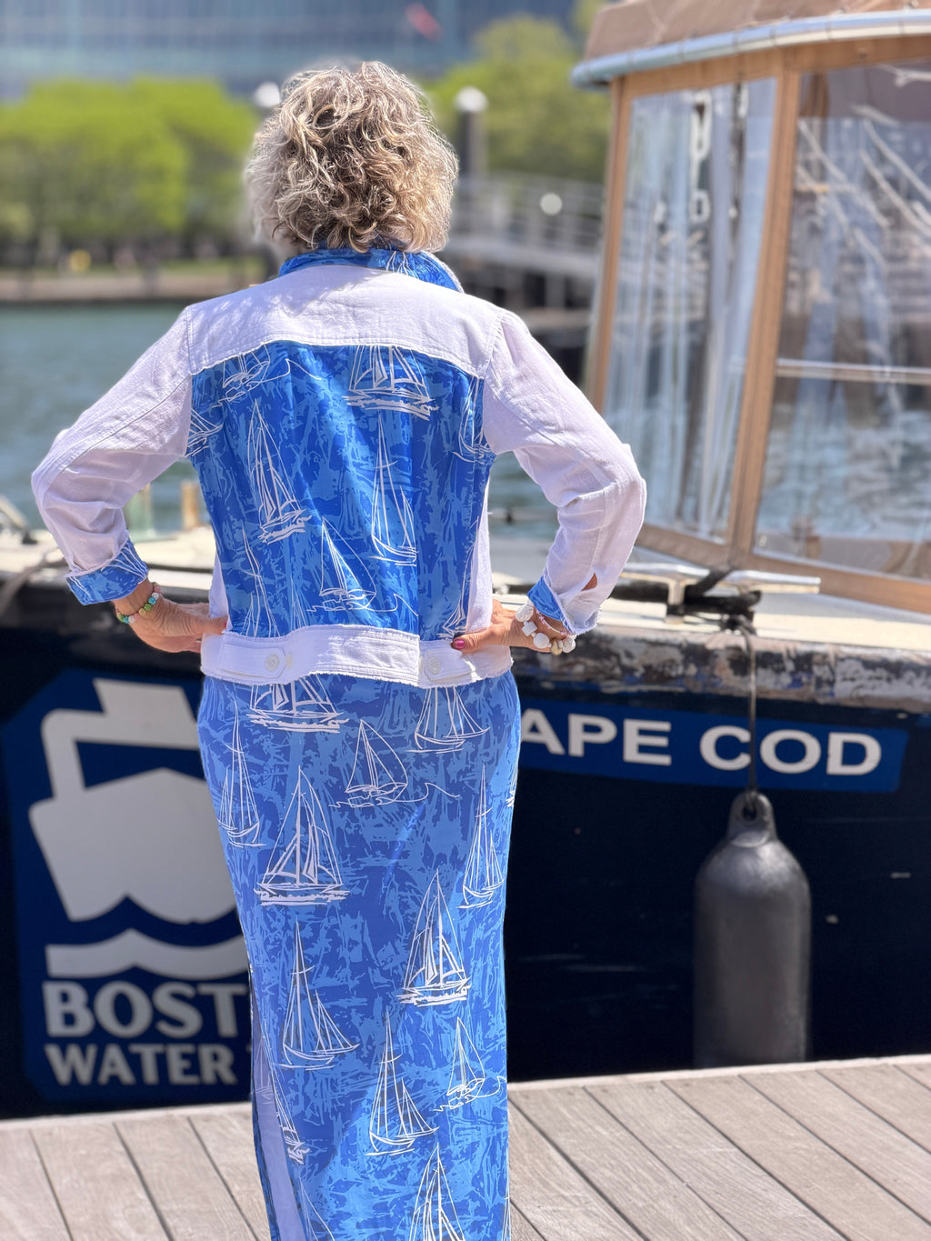 HARBOR BLUES SAILBOAT LINEN  JACKET