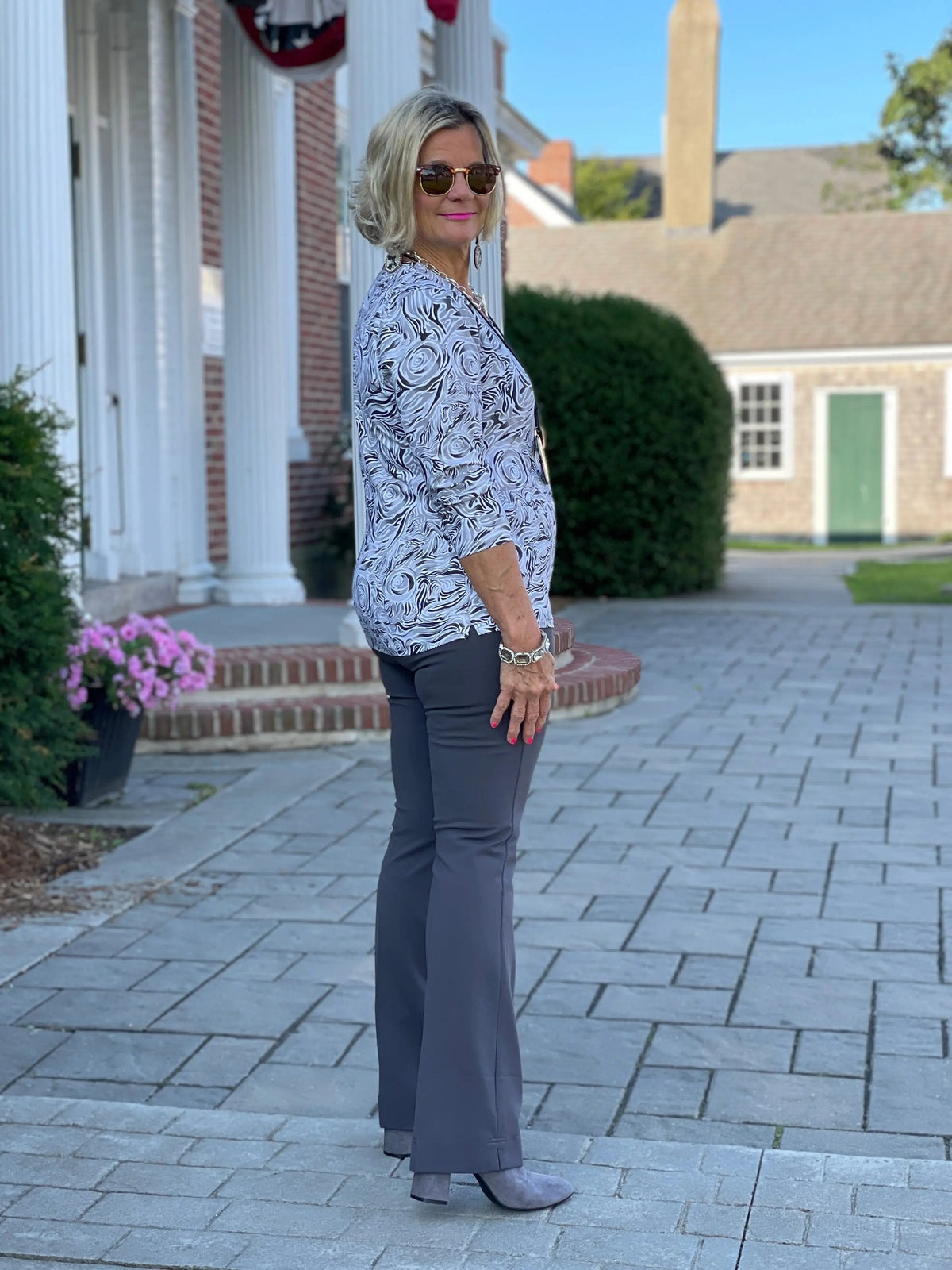 ELEGANT EXPRESSIONS V NECK TOP
