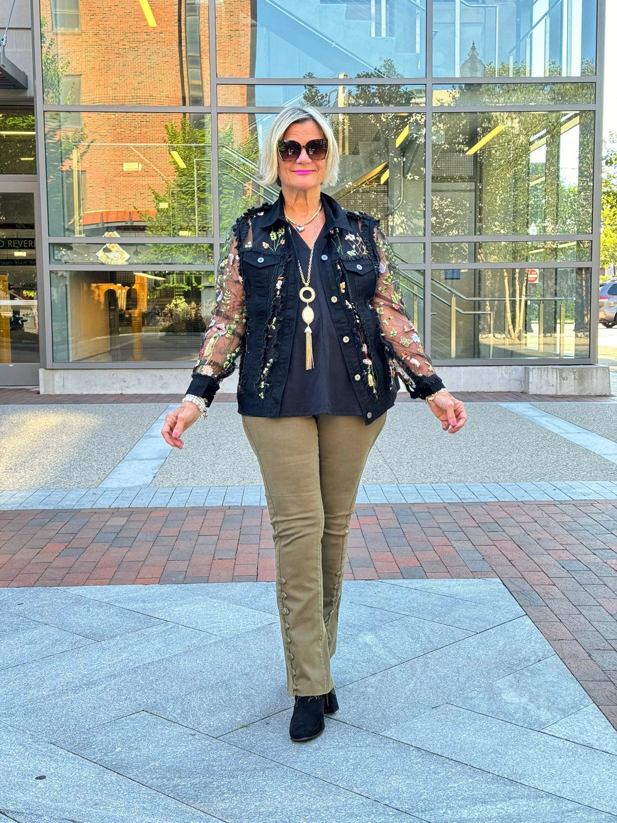 Ethyl The Long  Olive Lean Flair Jean - Elevated