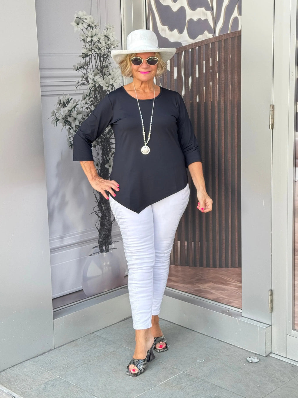 BLACK ASYMMETRIC TOP