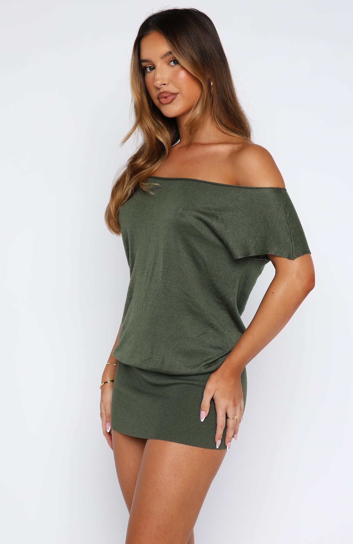 Following My Instincts Mini Dress Olive
