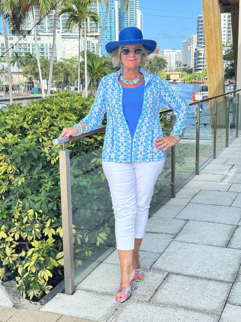 LULU B COASTAL BLOOM FULL ZIPPER JACKET