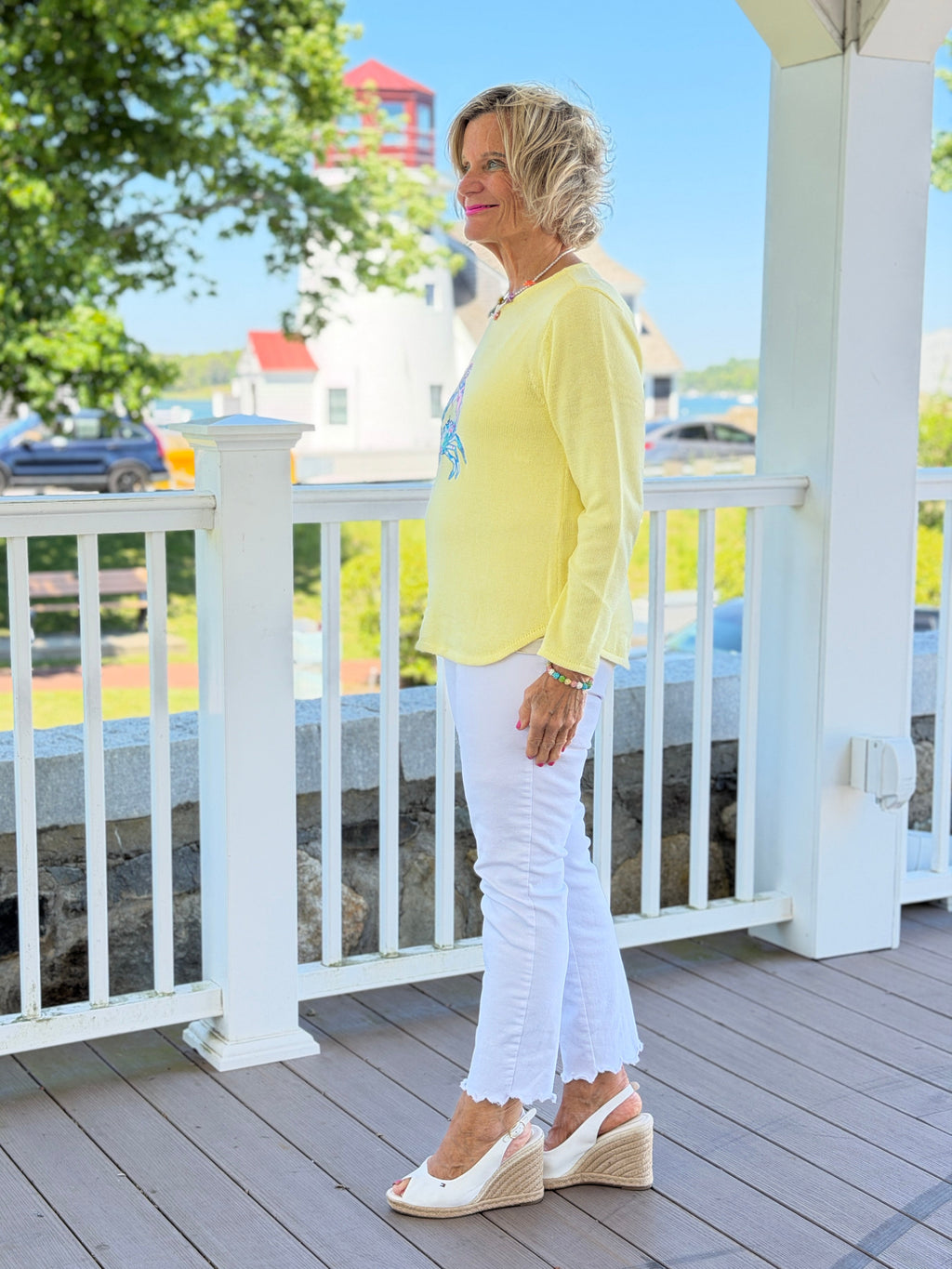 BEACH CLUB YELLOW CRAB SWEATER
