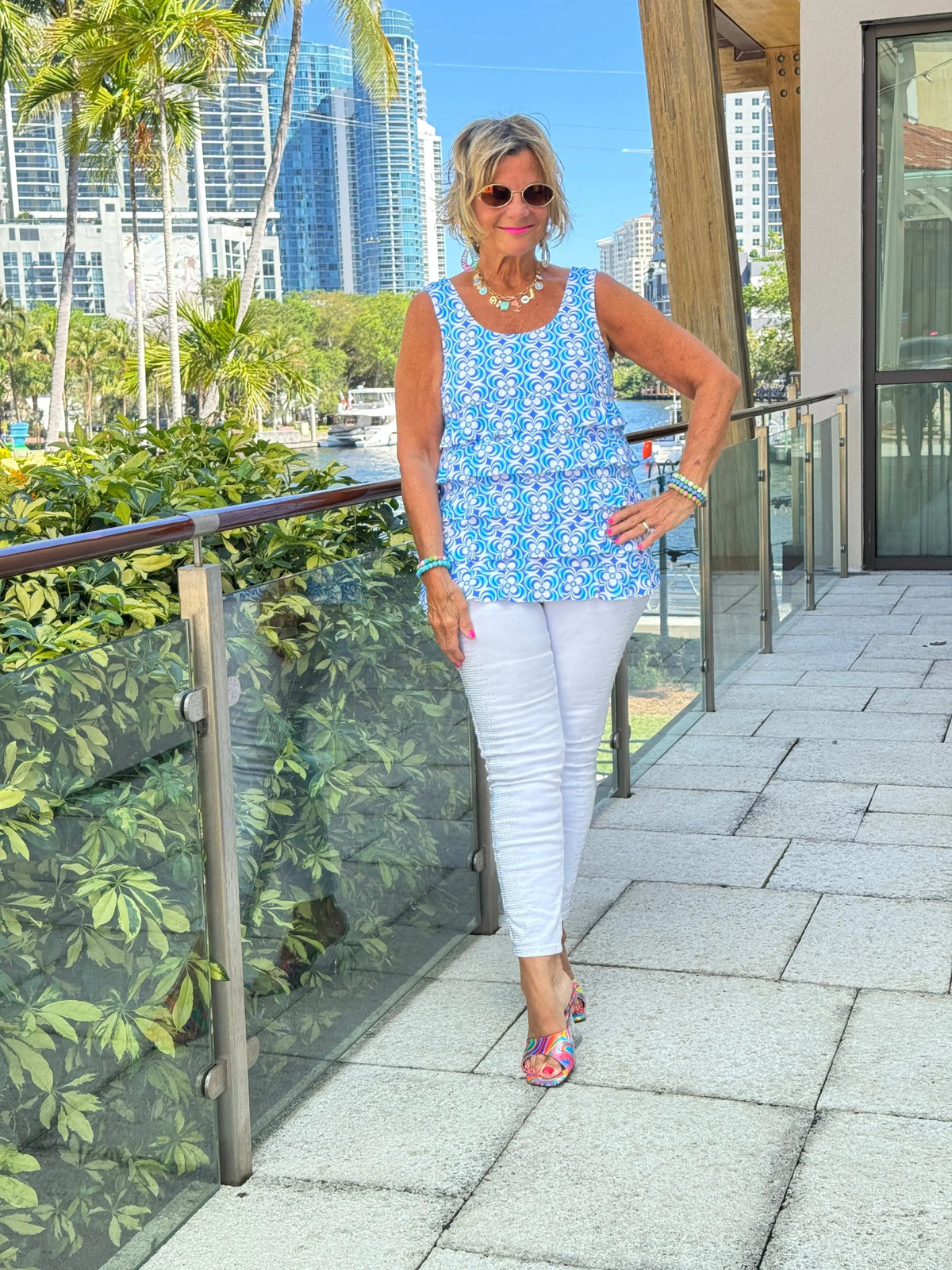 LULU B COASTAL BLOOM CHA CHA TANK