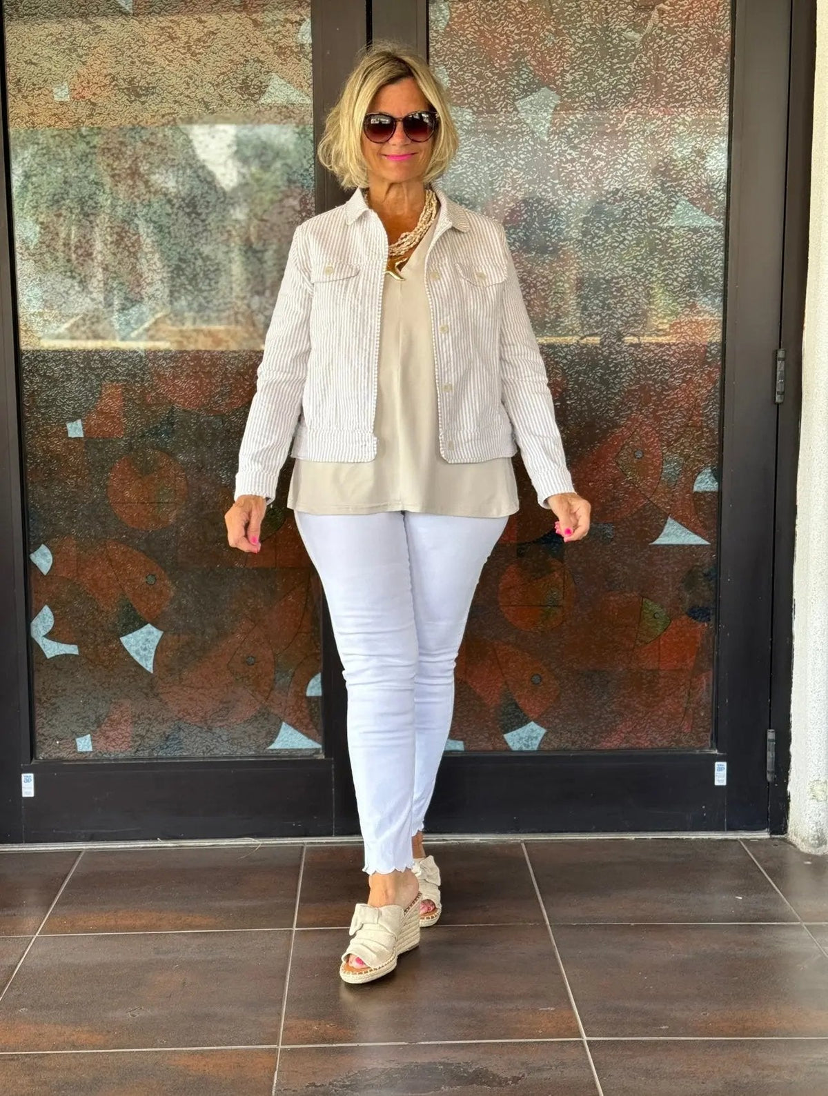 LULU B  STONE SEERSUCKER JACKET