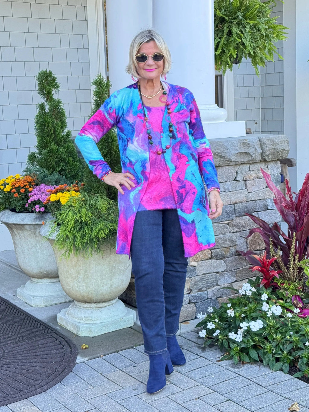 COLOR WAVES OF FASHION CARDIGAN