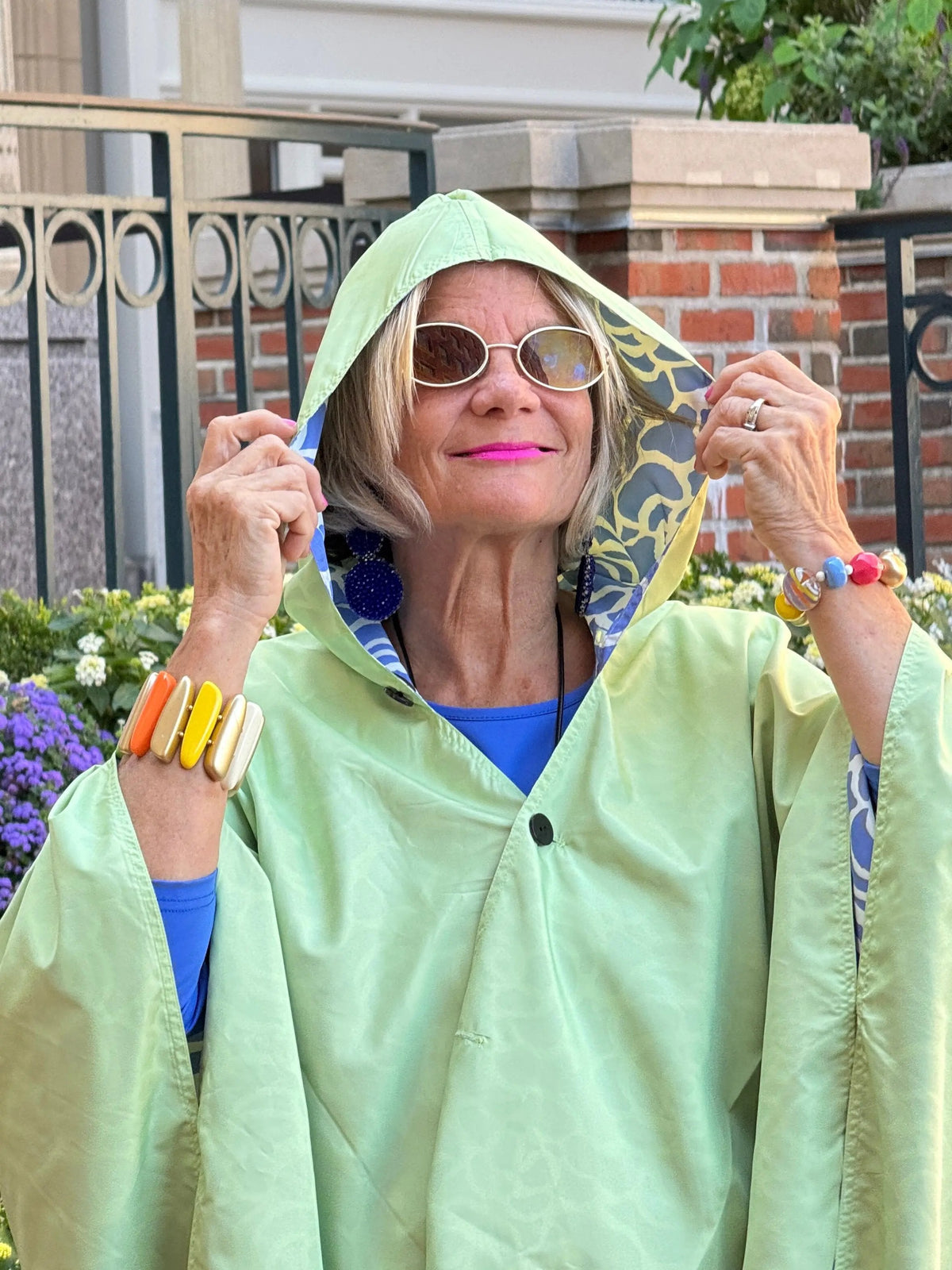 Blue Nautilus Reversible Rain Cape - Coastal Collection