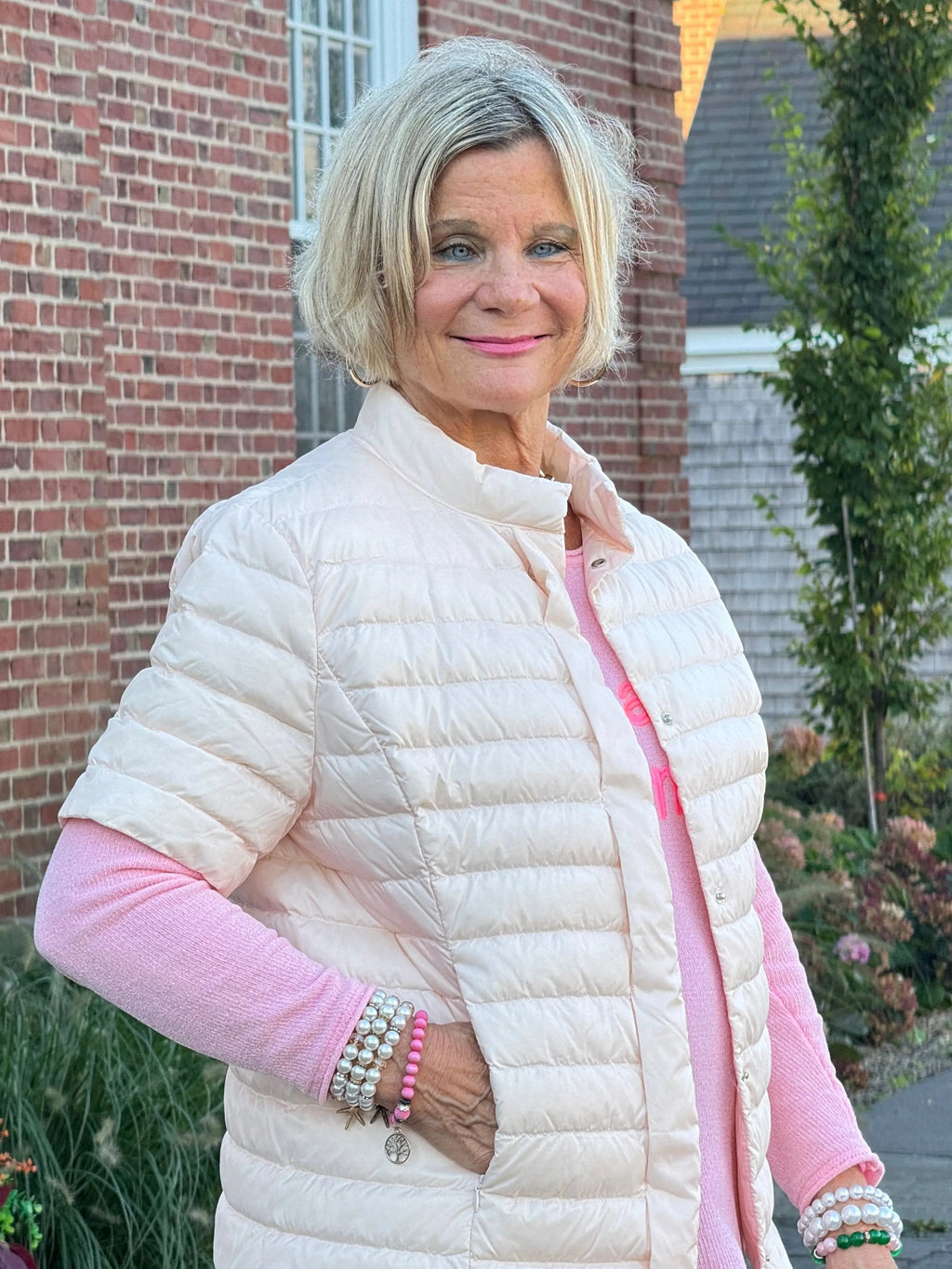 LULU-B PINK SHORT SLEEVE PUFFER
