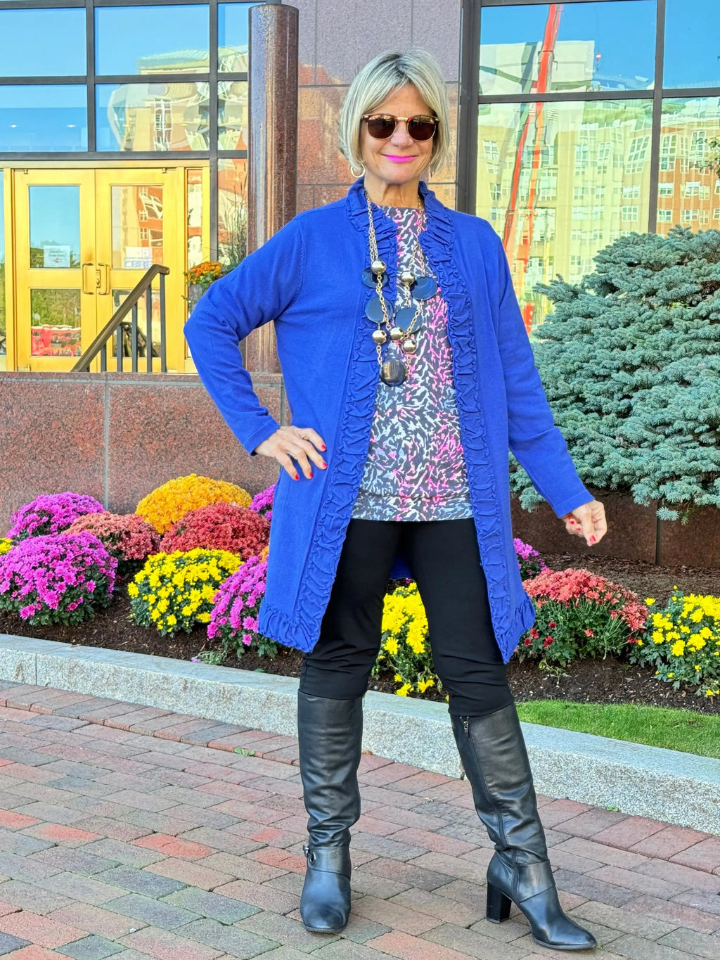 LULU-B ROUGED SAPPHIRE ROUGED CARDIGAN