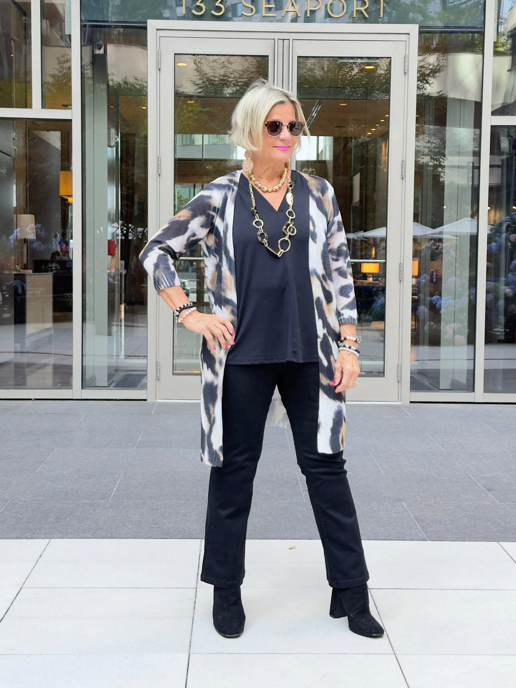 LULU-B DENIM BLACK BOOT LEG FLARE