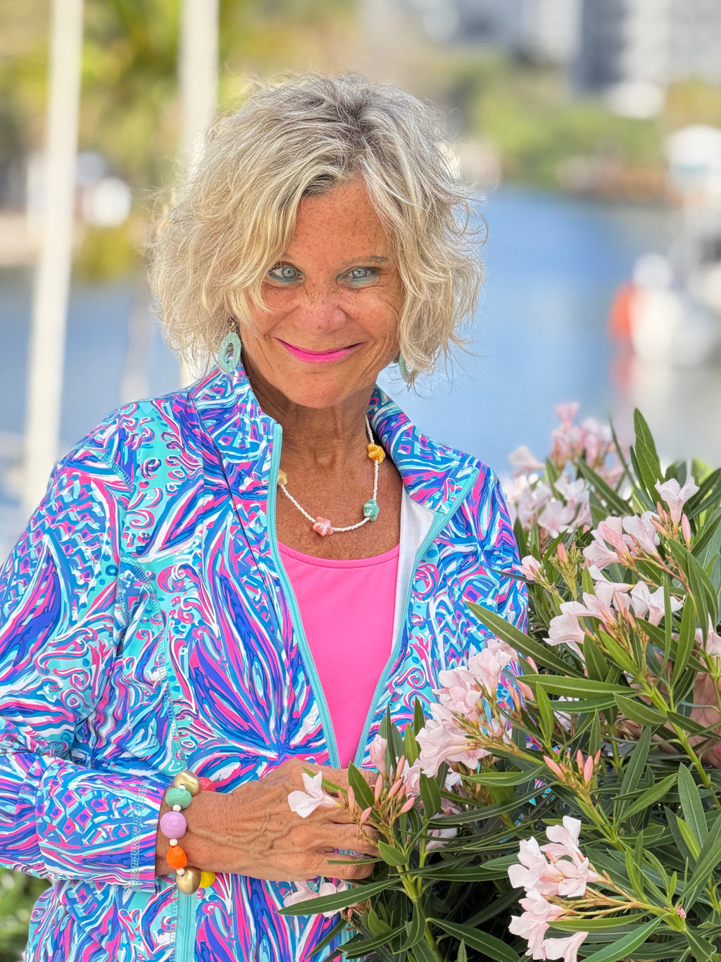 LULU B PALM ROYALE FULL ZIPPPER JACKET