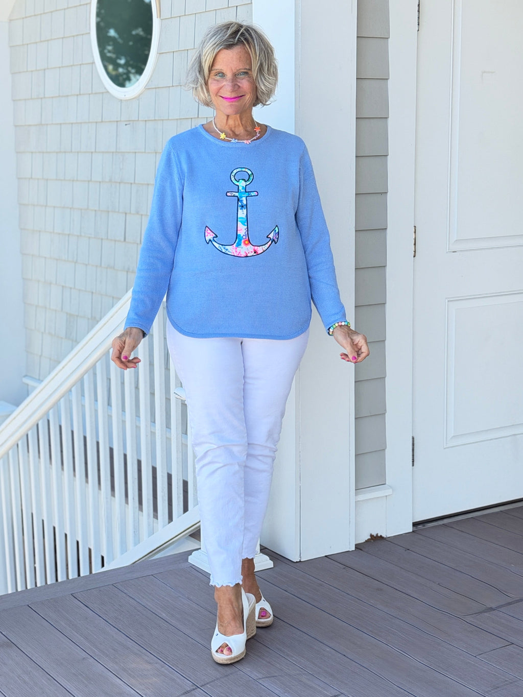 BEACH CLUB PERRI CAPE COD ANCHOR SWEATER