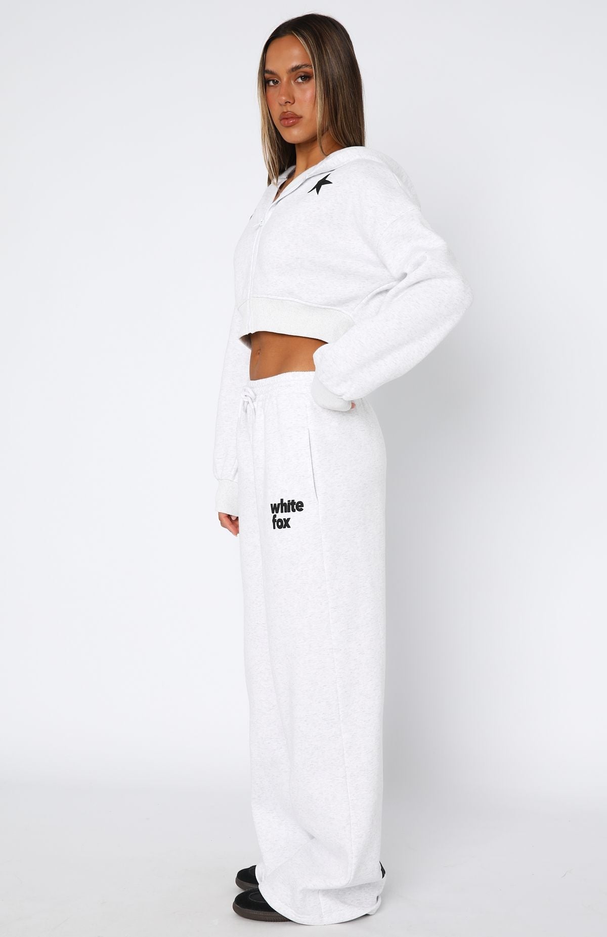 From The Archives Charli Wide Leg Sweatpants Grey Marle