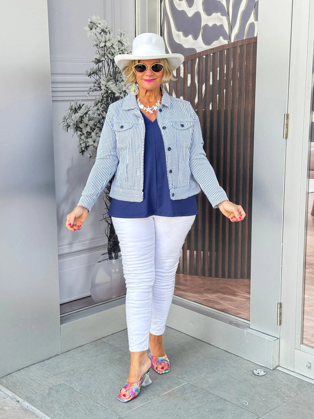 LULU B  NAVY SEERSUCKER JACKET