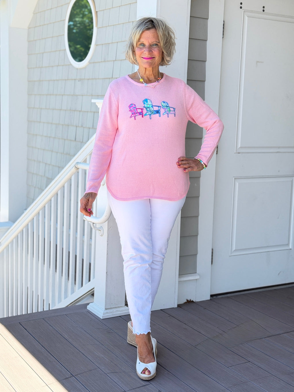 BEACH CLUB PINK ADIRONDACK SWEATER
