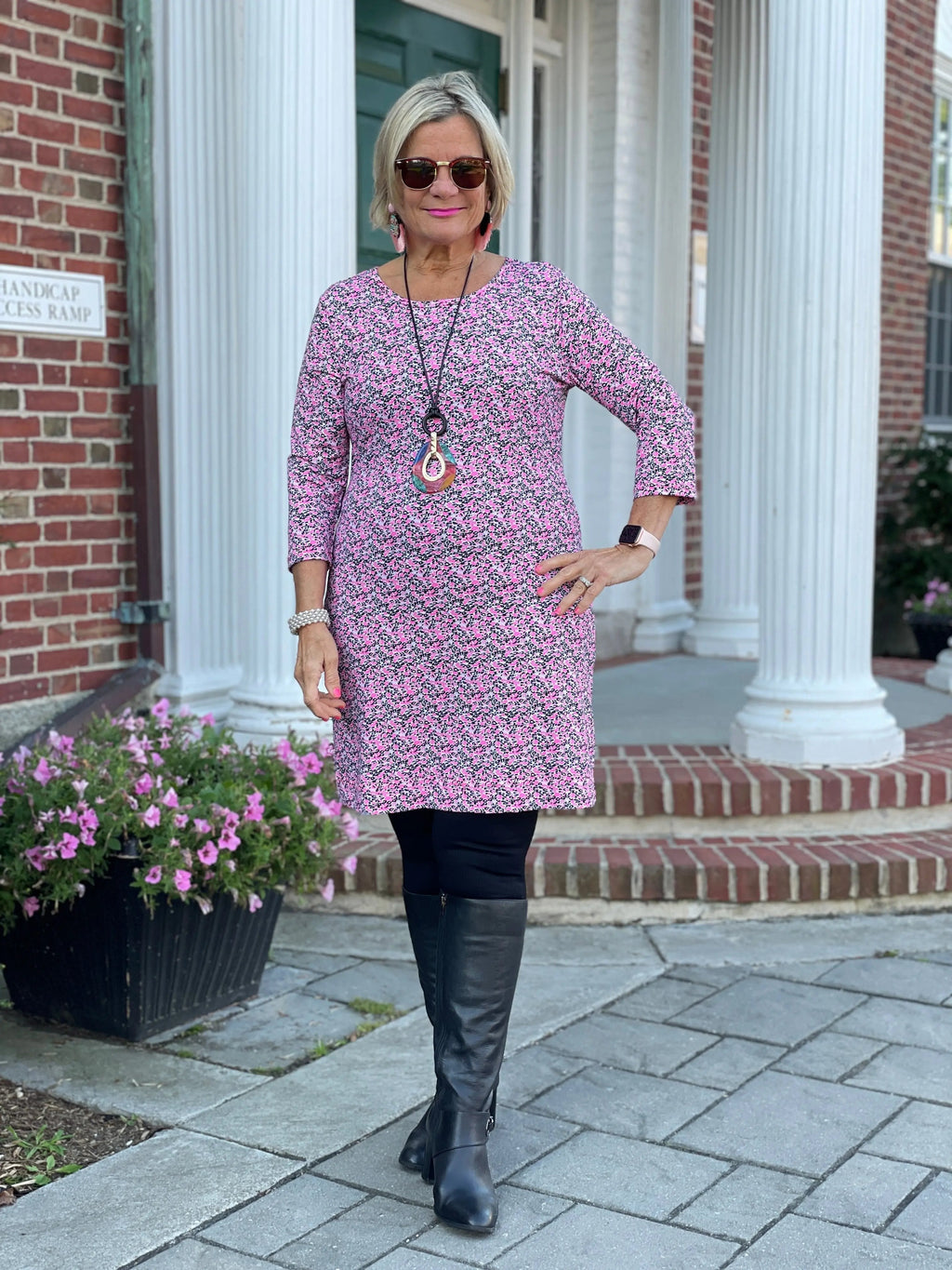 AUBREY PINK SLEEVE DRESS
