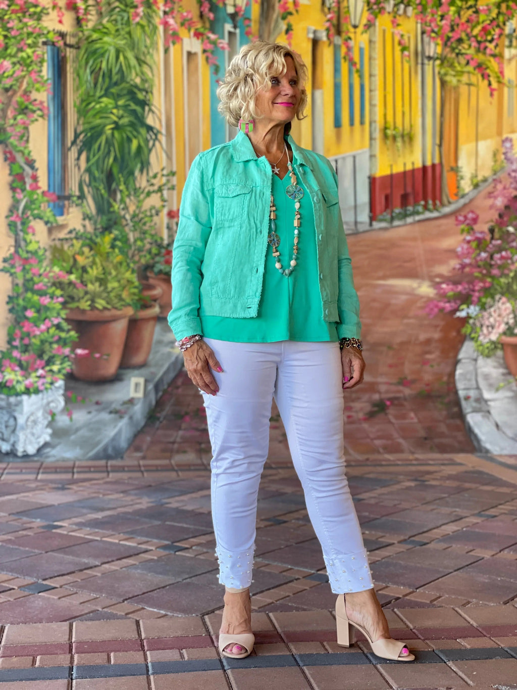 LULU B MINT LINEN JACKET