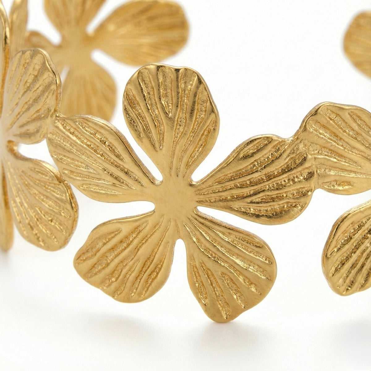 ALB Custom Gold Floral Cuff Bracelet