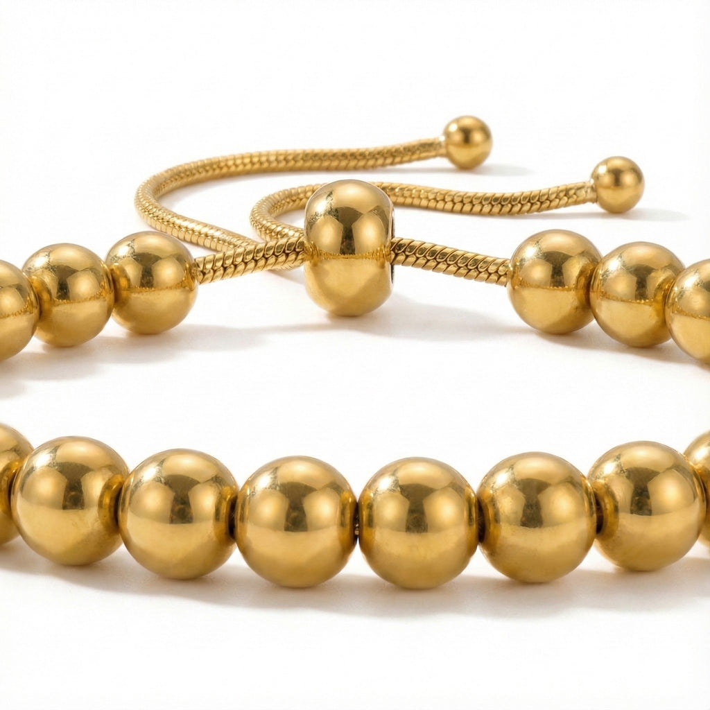ALB Custom Gold Adjustable Beaded Bracelet