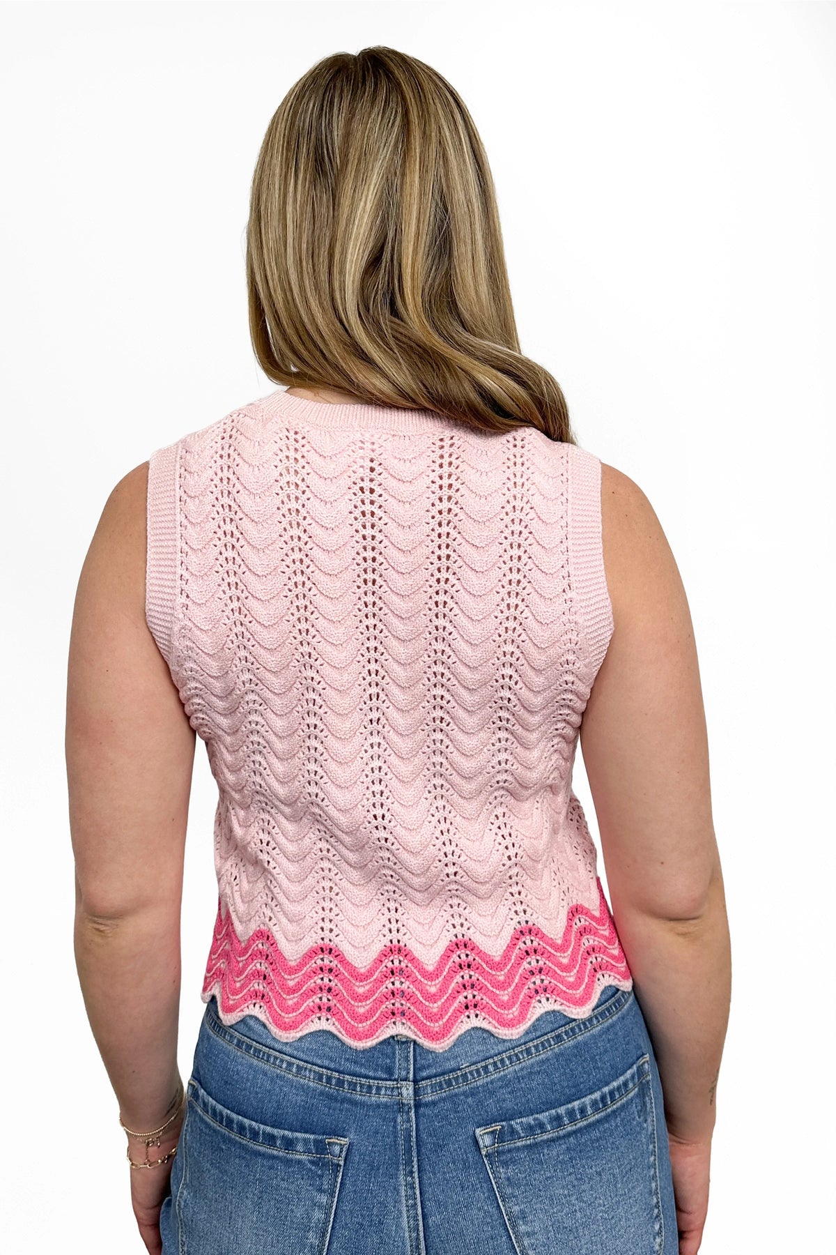 Women's Sleeveless Textured Knit Sweater Vest by Ava Lane