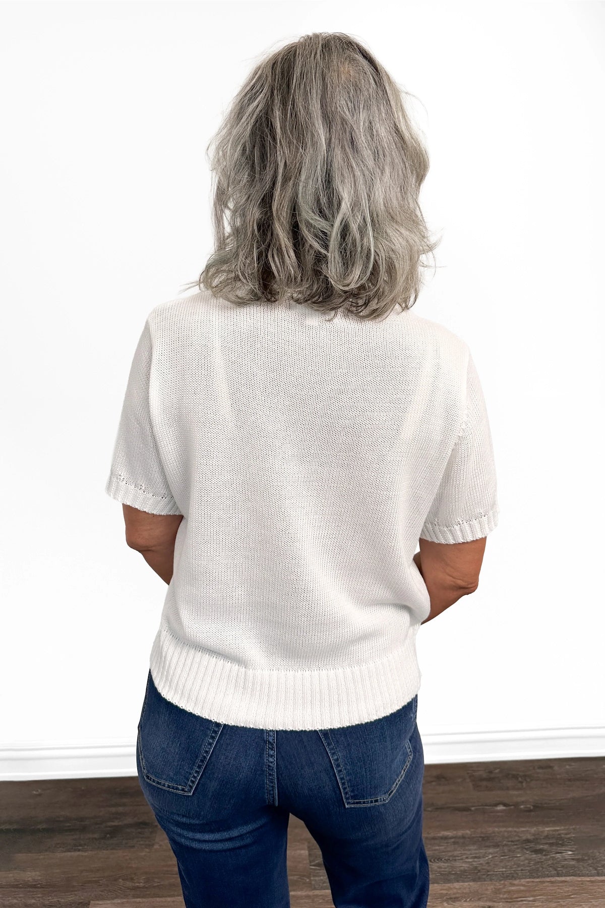 Women's American Flag Short Sleeve Sweater by Ava Lane