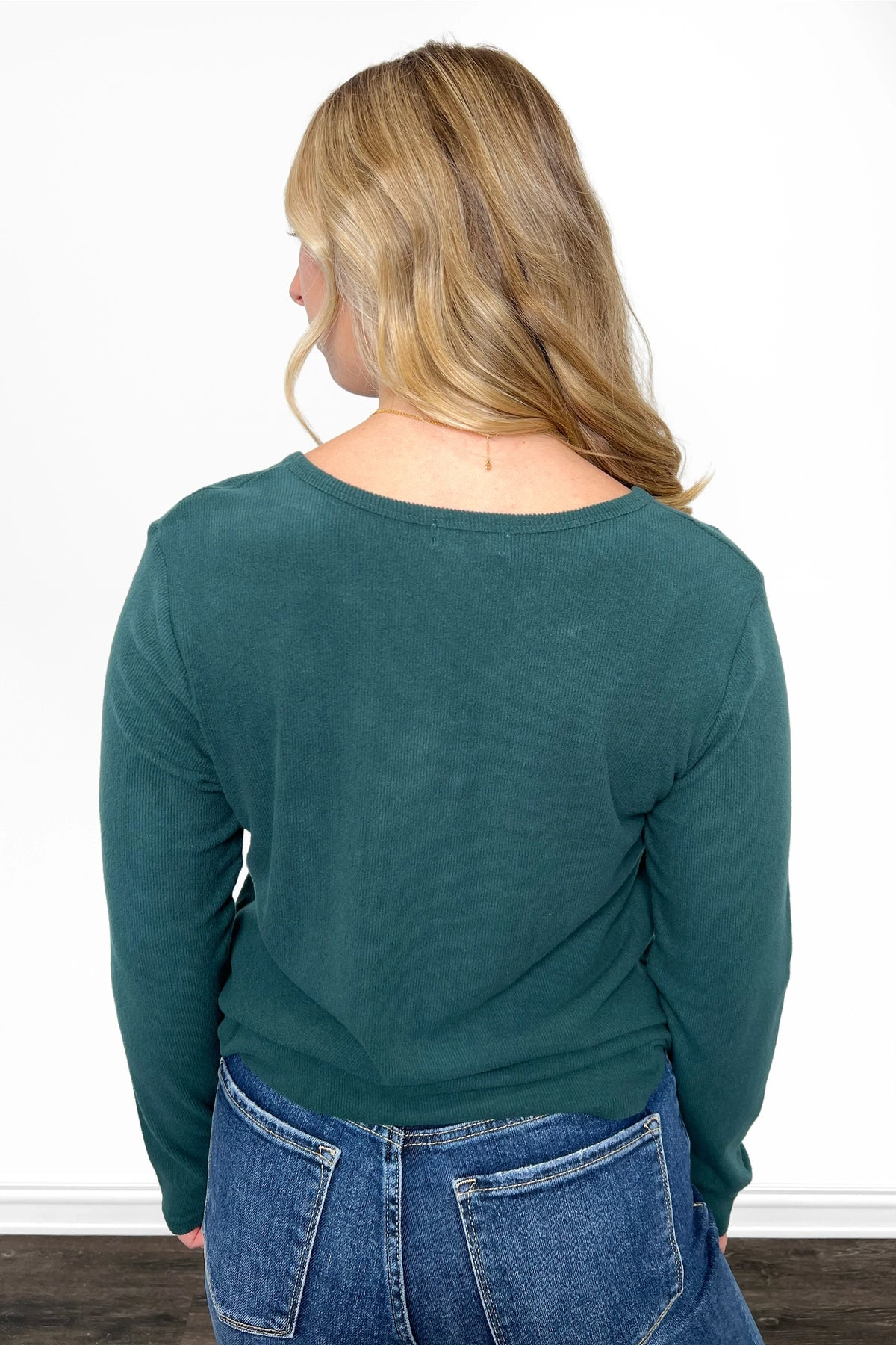 ALB Custom Women's Ribbed Notched Neckline Top