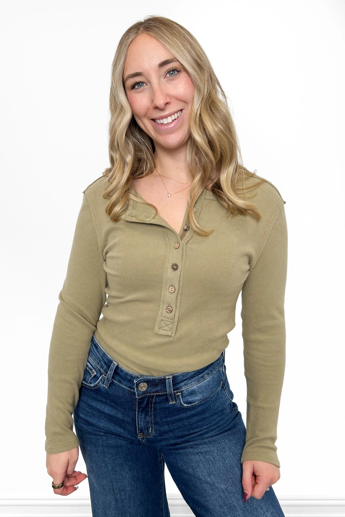 ALB Custom Women’s Classic Ribbed Henley Top