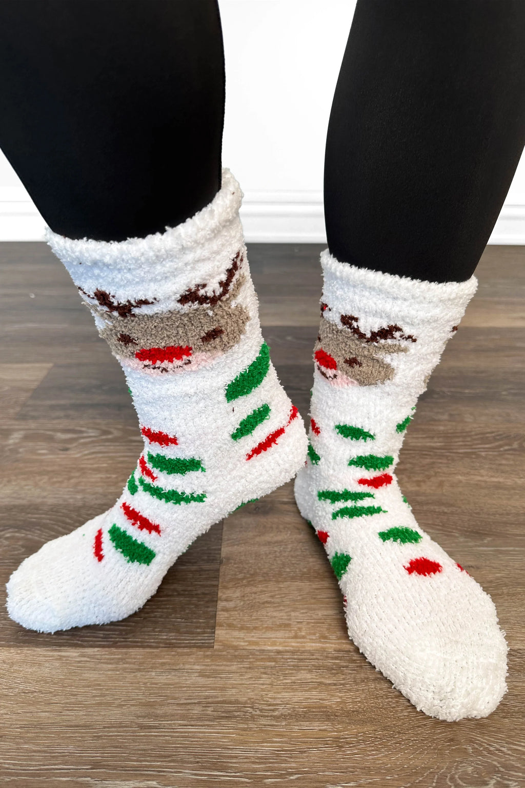 ALB Custom Women's Festive Print Fuzzy Socks