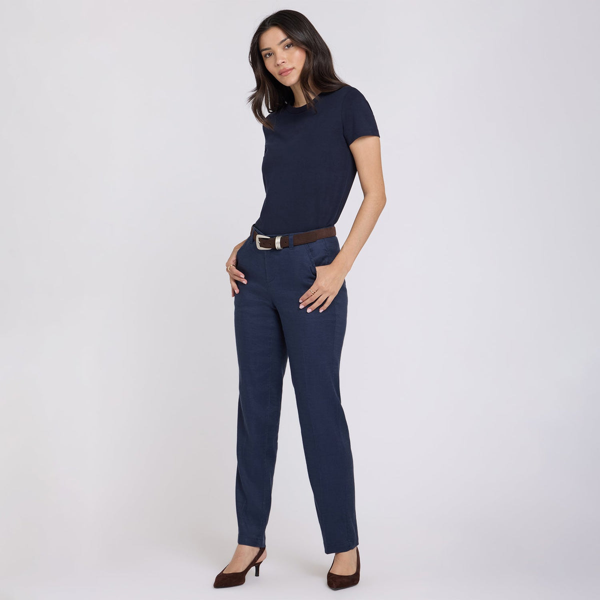 Marilyn Straight Pants - Oxford Navy