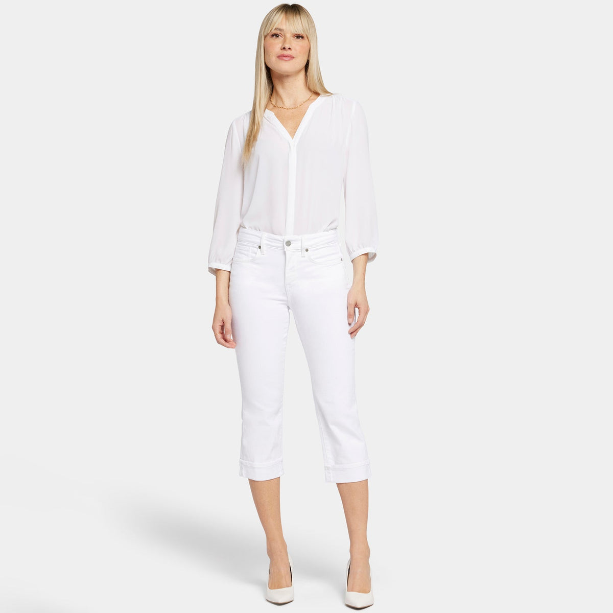 Marilyn Straight Crop Jeans - Optic White