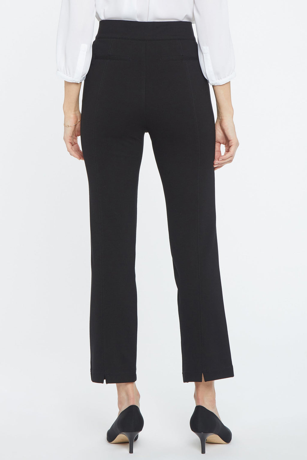 Pull-On Straight Crop Pants - Black