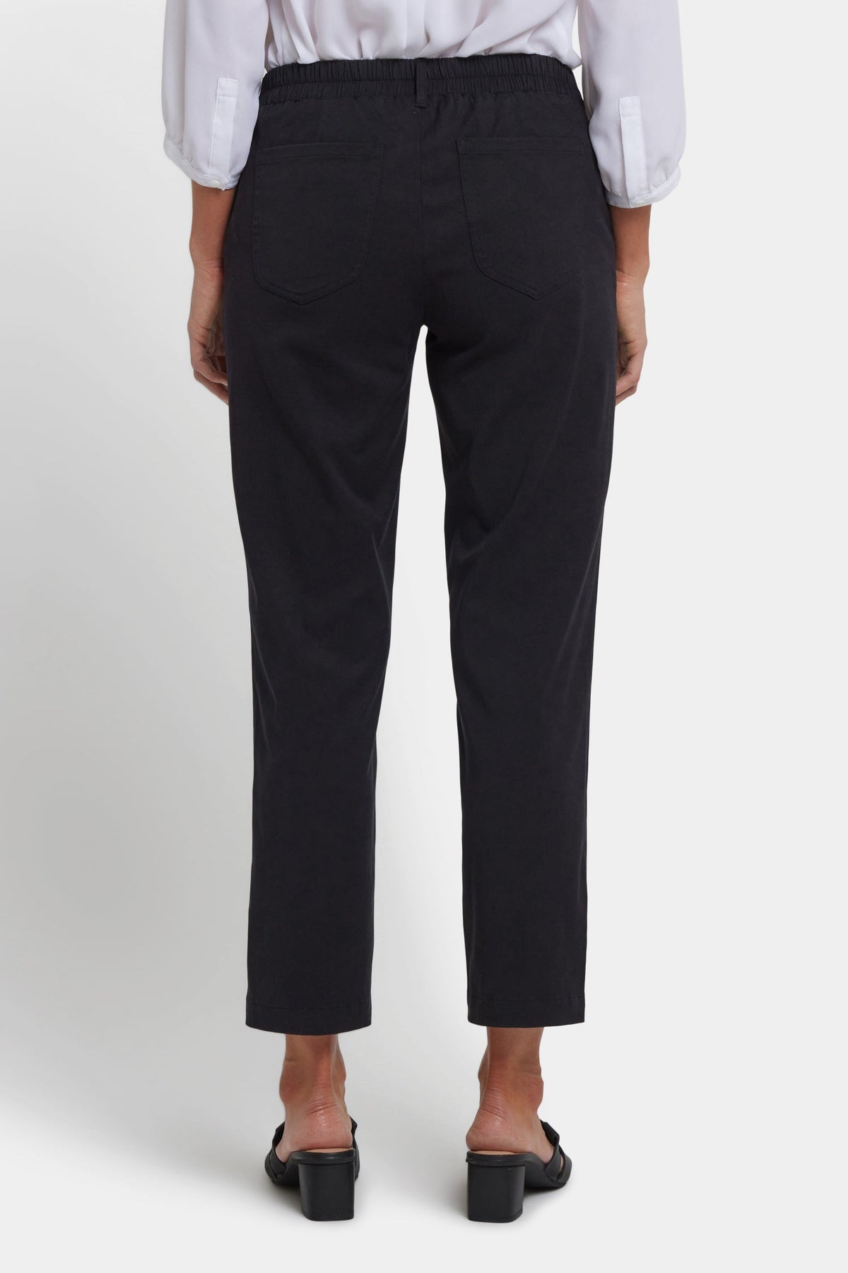 Easy-Fit Ankle Trouser Pants - Black