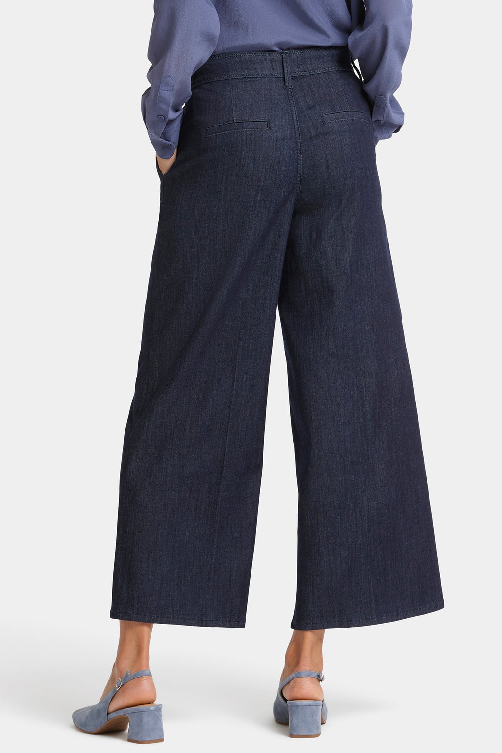 Mona Wide Leg Trouser Ankle Jeans - Lightweight Rinse
