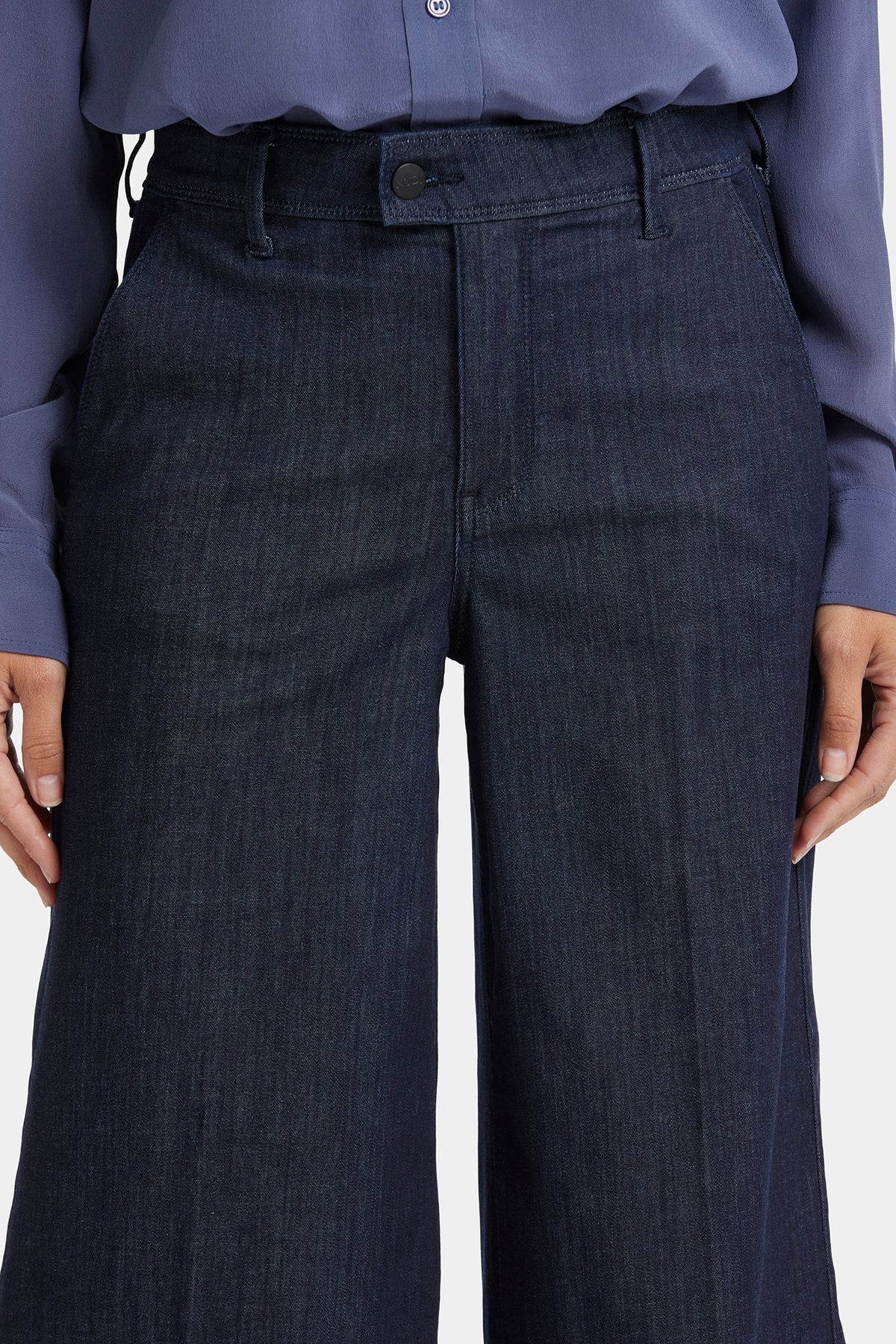 Mona Wide Leg Trouser Ankle Jeans - Lightweight Rinse