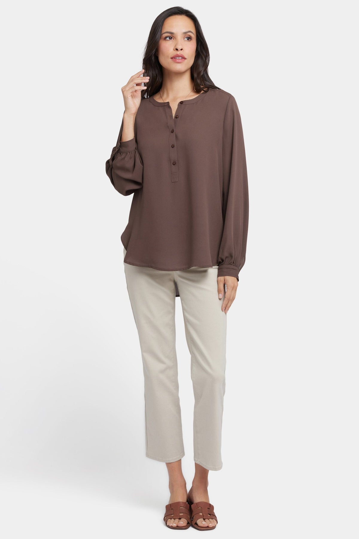Simone Blouse - Coffee Bean