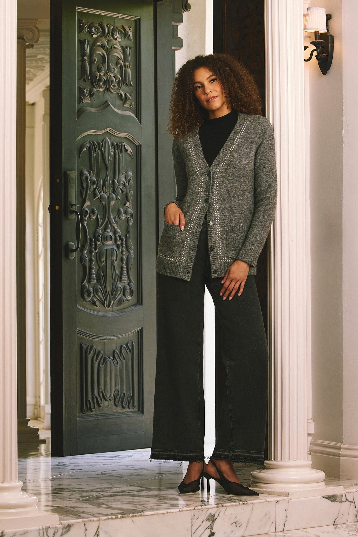 Teresa Wide Leg Jeans - Slate Stone