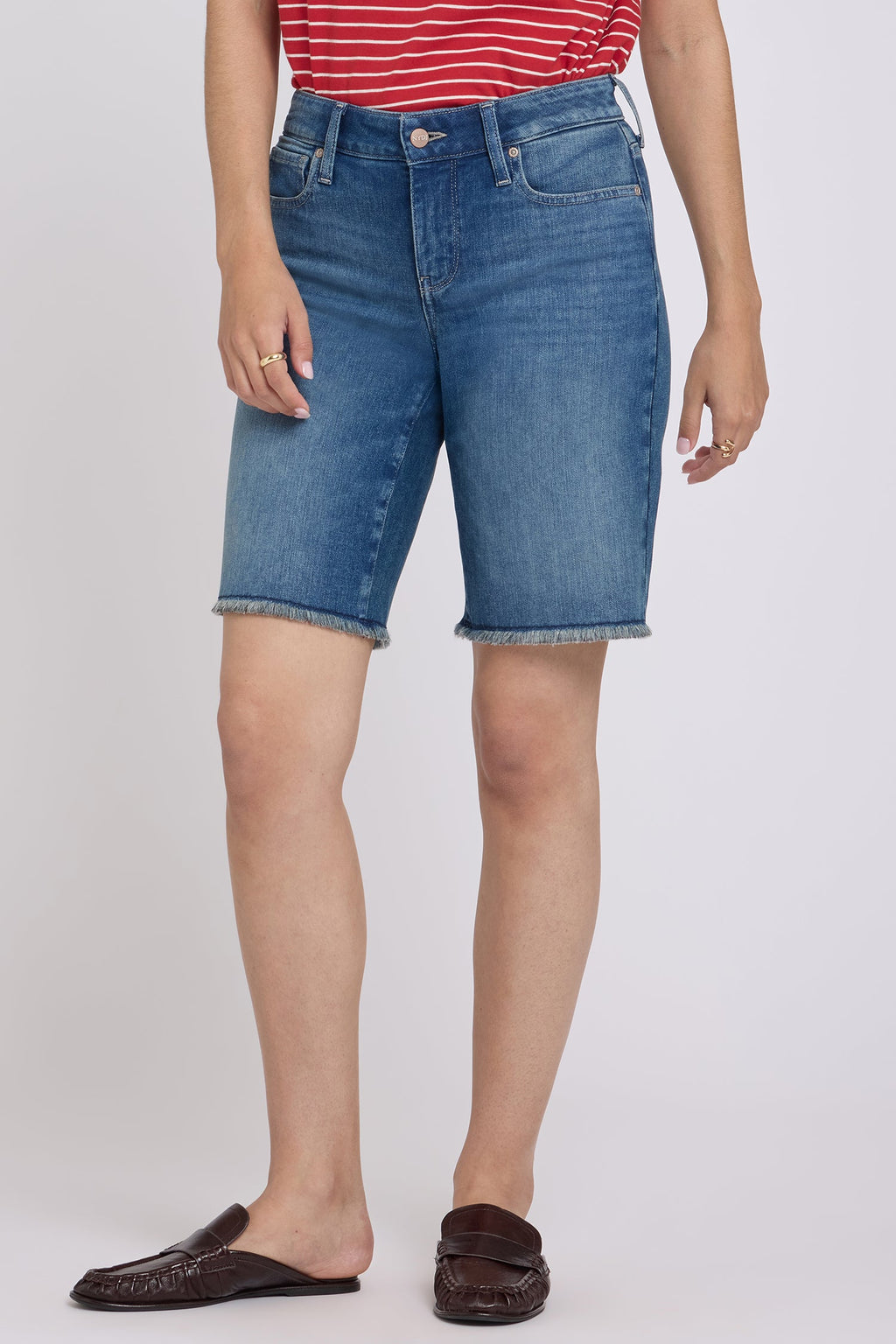 Boyfriend Denim Shorts - Breezy Palms