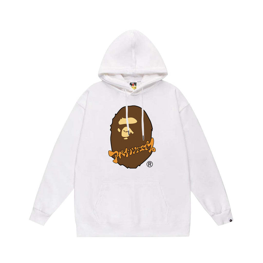 Bathing Ape Hoodie Autumn/Winter Letter Print Loose Hoodie Pullover Ape Sweater
