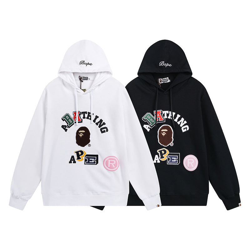 Bathing Ape Hoodie Shark Head Sweater Colored Letter Print Fall/Winter Hooded Jacket