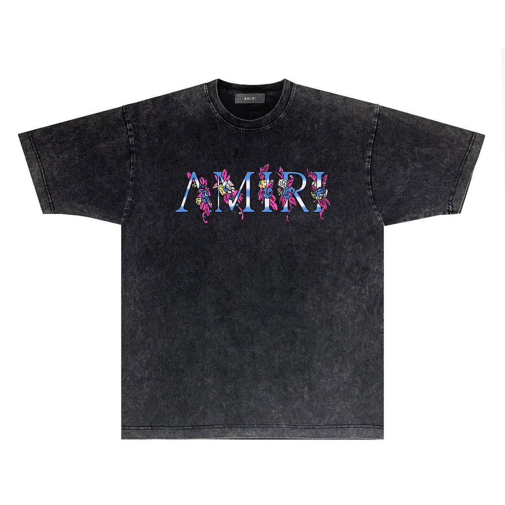 Amiri T-shirt Washed and Worn Retro Short Sleeve T-shirt