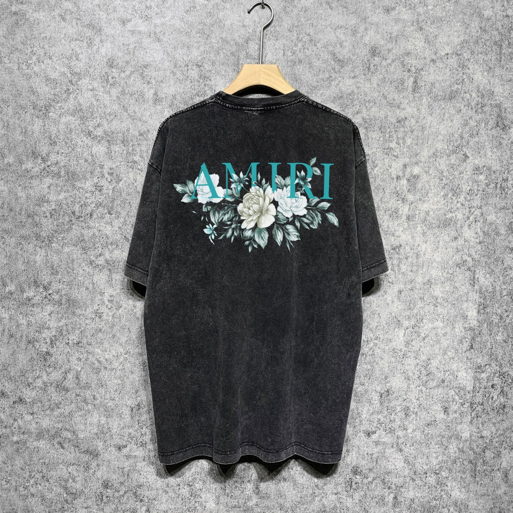 Amiri T Shirts Washed and Worn Retro Short Sleeve T-shirt