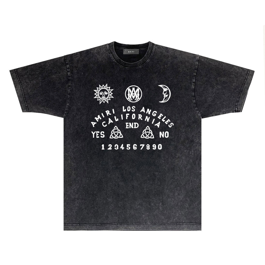Amiri T-shirt Washed and Worn Retro Short Sleeve T-shirt