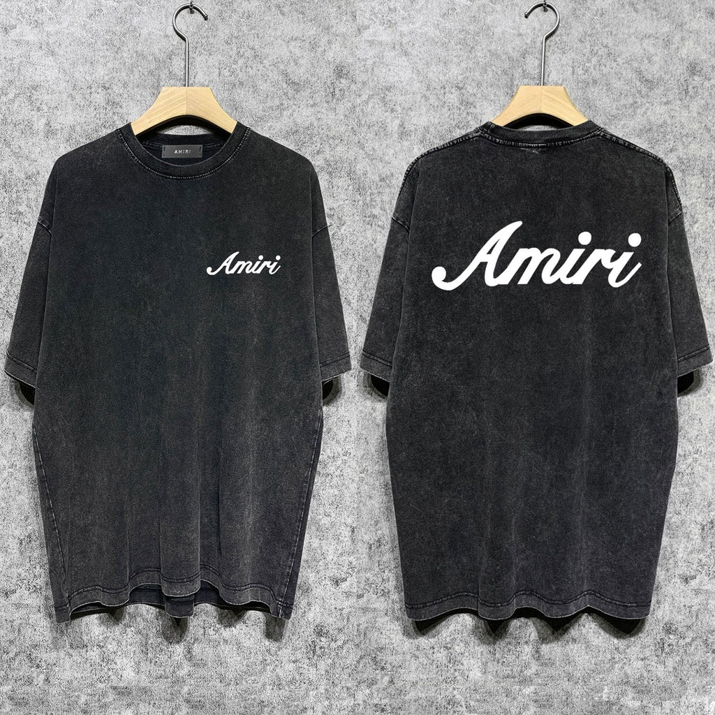 Amiri T Shirts Washed and Worn Retro Short Sleeve T-shirt