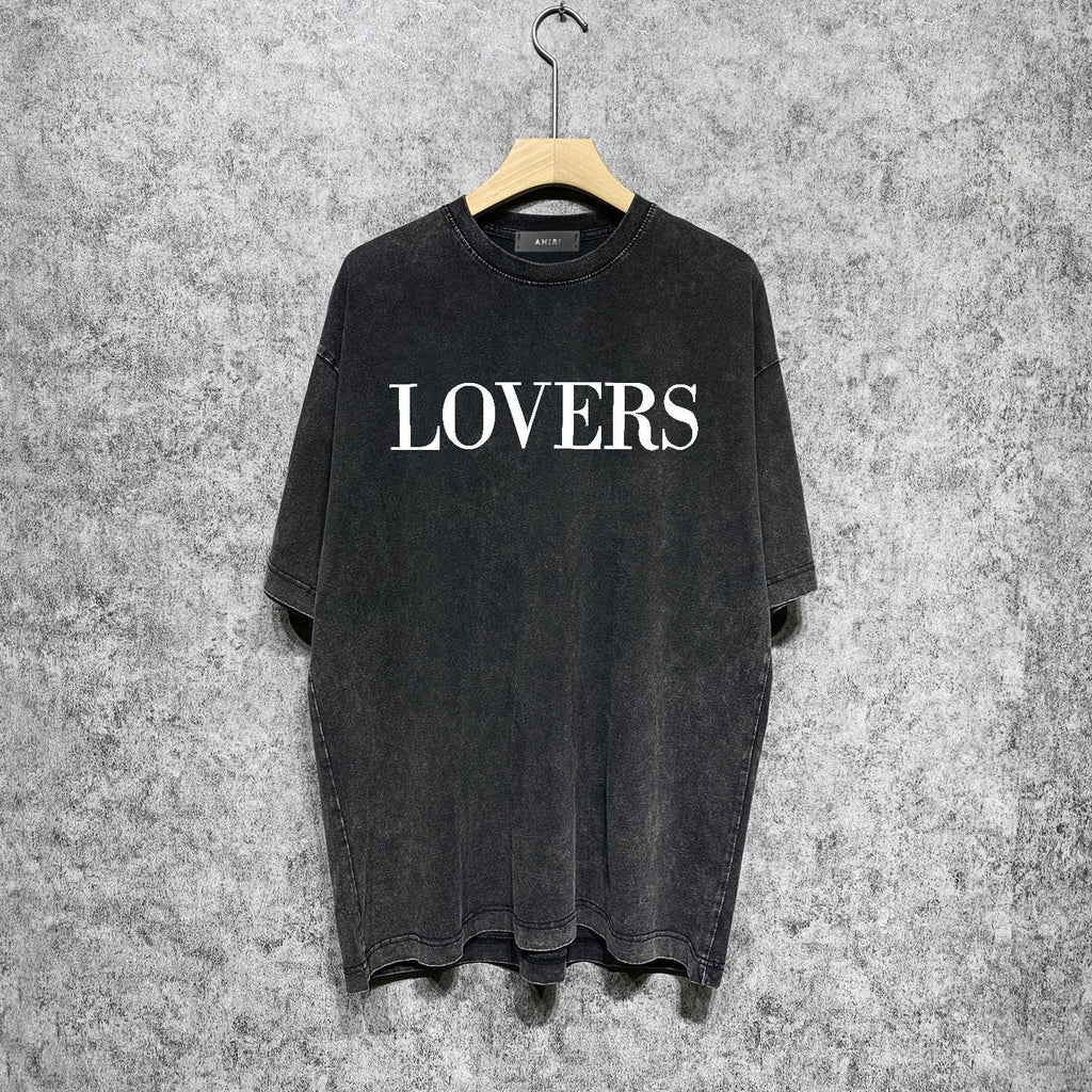 Amiri T Shirts Washed and Worn Retro Short Sleeve T-shirt