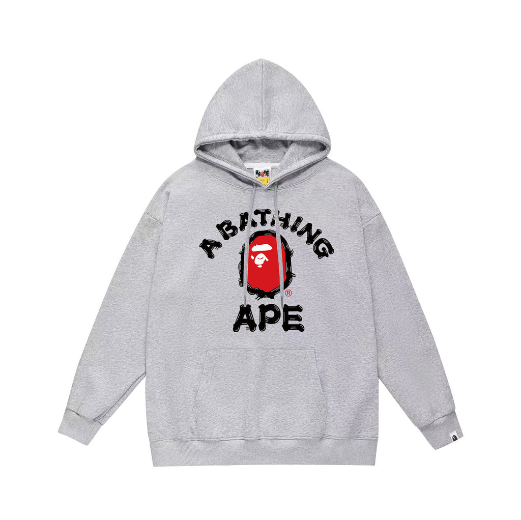 Bathing Ape Hoodie Autumn/Winter Letter Print Loose Hoodie Pullover Ape Sweater
