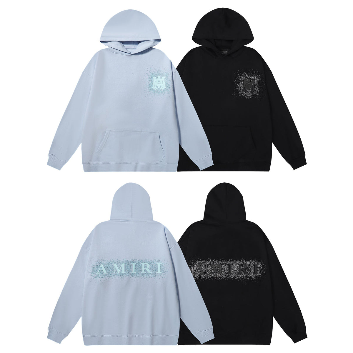 Amiri Hoodie OW Hot Diamond Letter Pattern Pullover Hooded Sweater Men and Women
