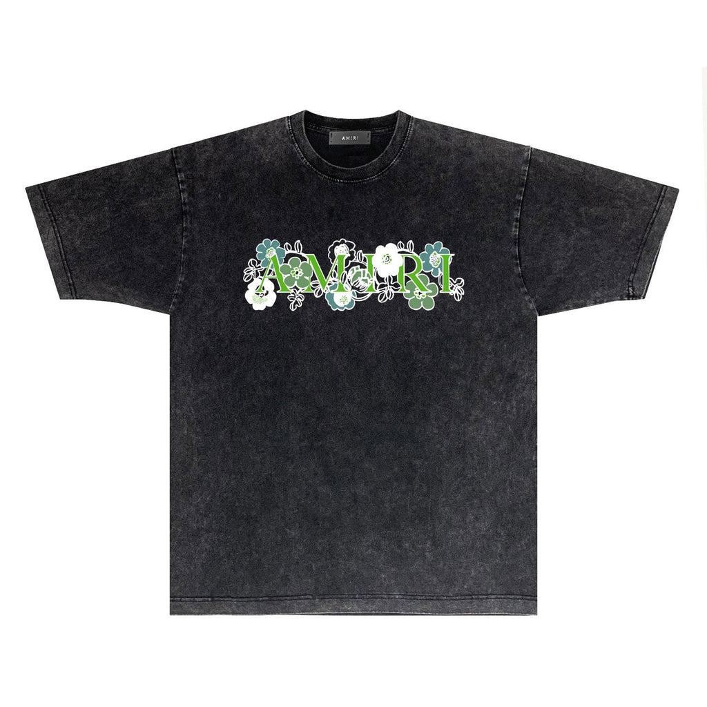Amiri T-shirt Washed and Worn Retro Short Sleeve T-shirt