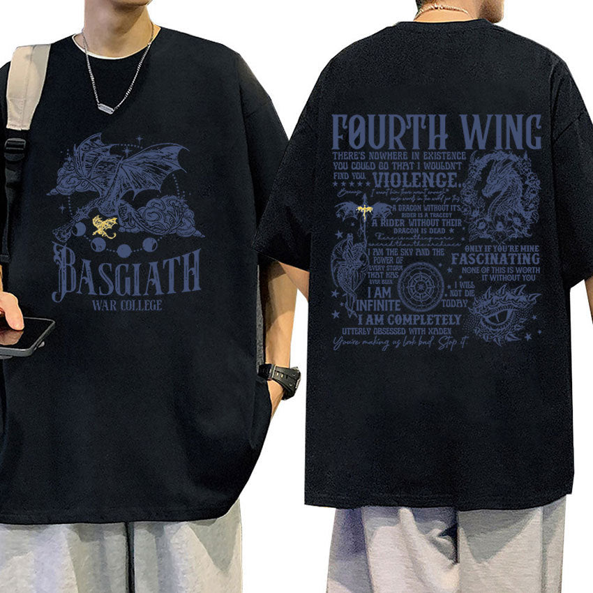 Basgiath War College Fourth Wing Dragon Rider Print Tee