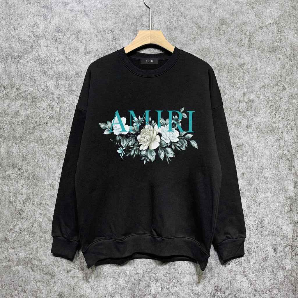Amiri Long Sleeved Shirt Fashion Brand Crew Sweatshirts round Neck Sweater